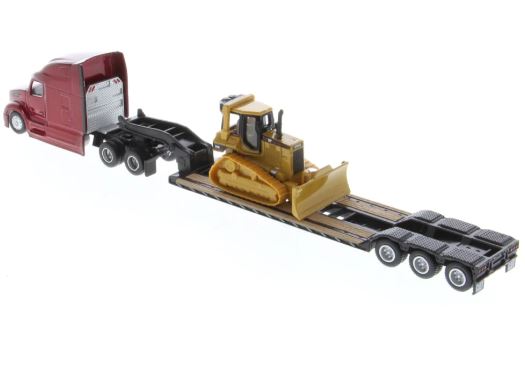 1:87 DIE CAST SEMI TRACTOR AND LOWBOY TRAILER WITH CAT ASSORTMENT For Discount