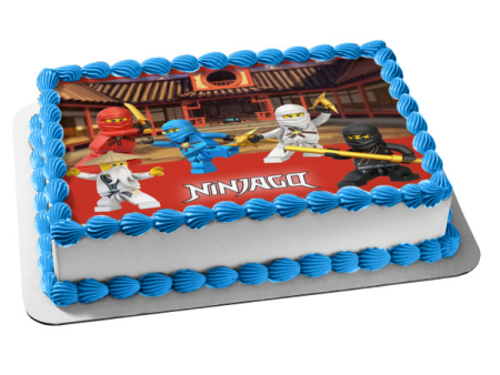 LEGO Ninjago Ninjas Master Wu Kai Cole Zane and Jay Edible Cake Topper Image ABPID03333 Online Sale