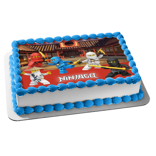 LEGO Ninjago Ninjas Master Wu Kai Cole Zane and Jay Edible Cake Topper Image ABPID03333 Online Sale