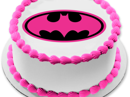 Batgirl Logo Pink Gotham City Edible Cake Topper Image ABPID03335 Hot on Sale