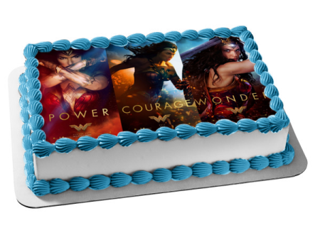 Wonder Woman Power Courage Wonder and Her Sword Edible Cake Topper Image ABPID03414 Sale