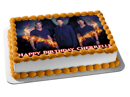 Supernatural Fire Wings Sam Winchester Castiel and Dean Winchester Edible Cake Topper Image ABPID03392 Supply