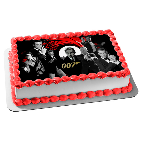 James Bond 007 Sean Connery Daniel Craig and Pierce Brosnon Edible Cake Topper Image ABPID03351 Fashion