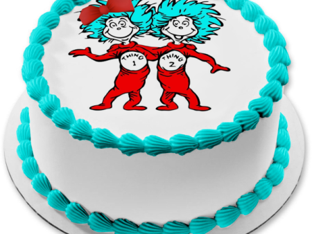 Dr. Seuss Thing 1 and Thing 2 The Cat in the Hat Edible Cake Topper Image ABPID03413 For Discount