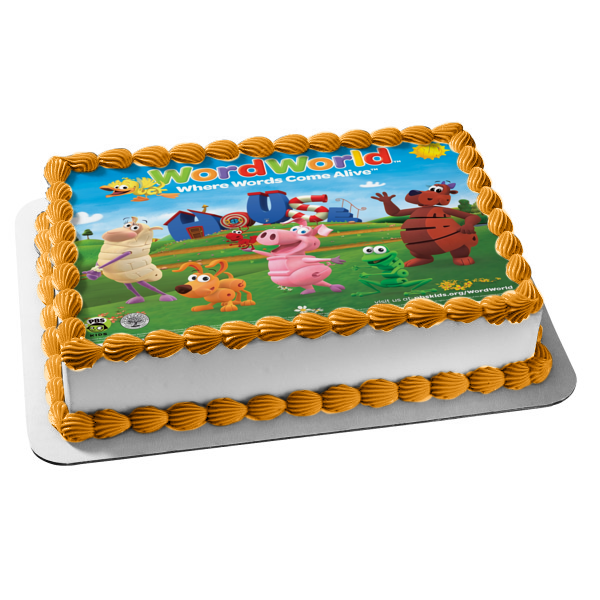 Wordworld Where Words Come Alive Frog Bear Pig Dog and Sheep Edible Cake Topper Image ABPID01853 Online Hot Sale