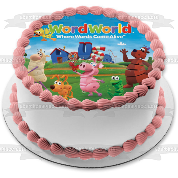 Wordworld Where Words Come Alive Frog Bear Pig Dog and Sheep Edible Cake Topper Image ABPID01853 Online Hot Sale