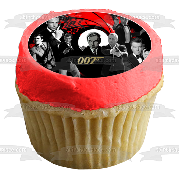 James Bond 007 Sean Connery Daniel Craig and Pierce Brosnon Edible Cake Topper Image ABPID03351 Fashion