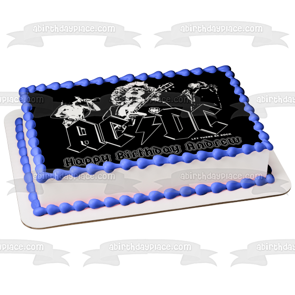 AC DC Greatest Hits Album Cover Let There Be Rock Edible Cake Topper Image ABPID00908 For Sale