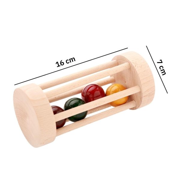 Wooden Rolling Rattle for Toddlers For Discount