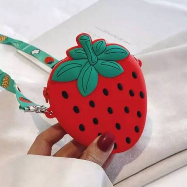 Fruity Silicone Sling Pouch Bag with Detachable Strap For Sale