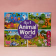 4 in 1 Animal World Jigsaw Puzzles For Kids Cheap