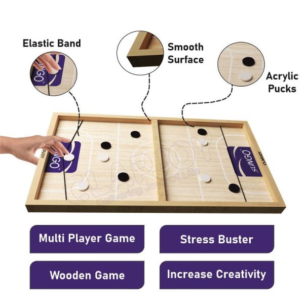 2 in 1 Fastest Finger First Sling Puck Board Game - String Hockey Cheap