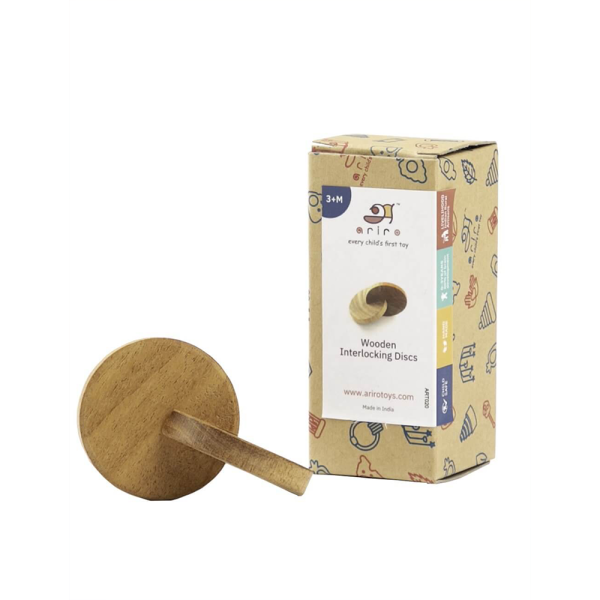 Wooden Montessori Interlocking Discs (can be used as a teether) on Sale