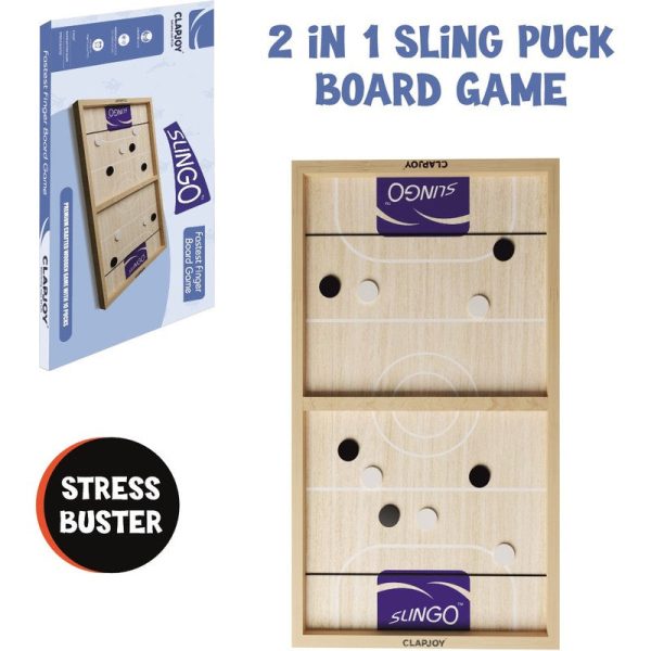 2 in 1 Fastest Finger First Sling Puck Board Game - String Hockey Cheap